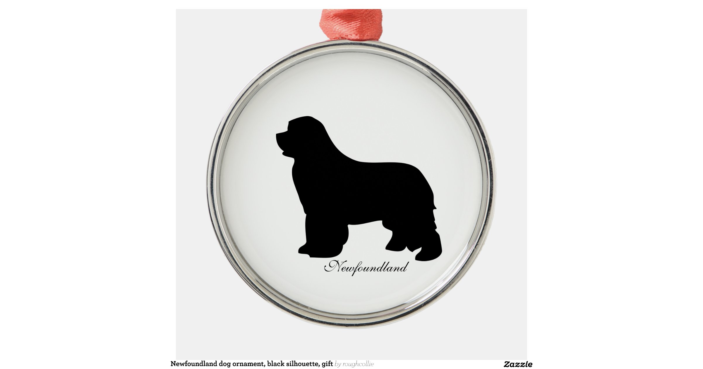 newfoundland dog ornament black silhouette gift round newfoundland dog ornament black silhouette gift round