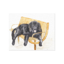 Newfoundland Dog painting Canvas Print