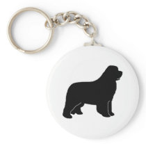 Newfoundland dog silhouette keychain