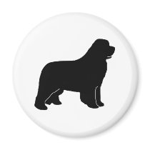 Newfoundland dog silhouette magnets