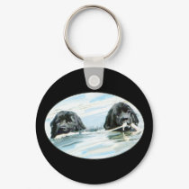 Newfoundland Dogs Swimming keychains by knewfy Newfoundland Dogs Swimming keychains