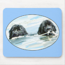Newfoundland Dogs Swimming mousepads by knewfy Newfoundland Dogs Swimming mousepads