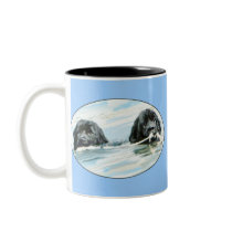 Newfoundland Dogs Swimming mugs