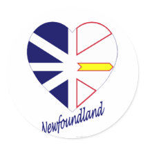 Newfoundland Flag Heart with Name stickers