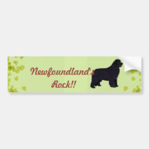 Newfoundland - Green Leaves Design Bumper Sticker