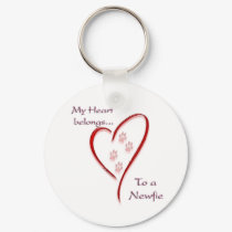 Newfoundland Heart Belongs Keychain
