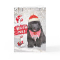 Newfoundland Puppy Loves Santa cards