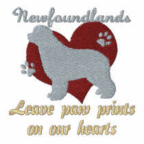 Newfoundlands Leave Paw Prints Embroidered Shirt embroidered shirts