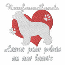 Newfoundlands Leave Paw Prints Embroidered Shirt embroidered shirts