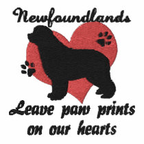 Newfoundlands Leave Paw Prints Embroidered Shirt embroidered shirts