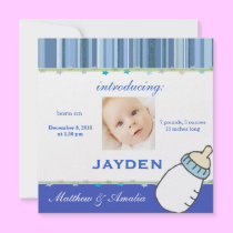 Newly Born Baby Boy Announcement invitations