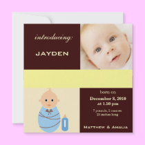 Newly Born Baby Boy invitations