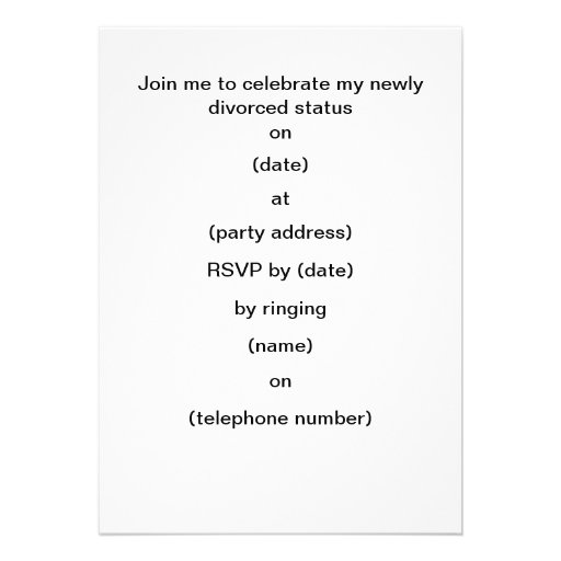 Newly Divorced Party Invitation
