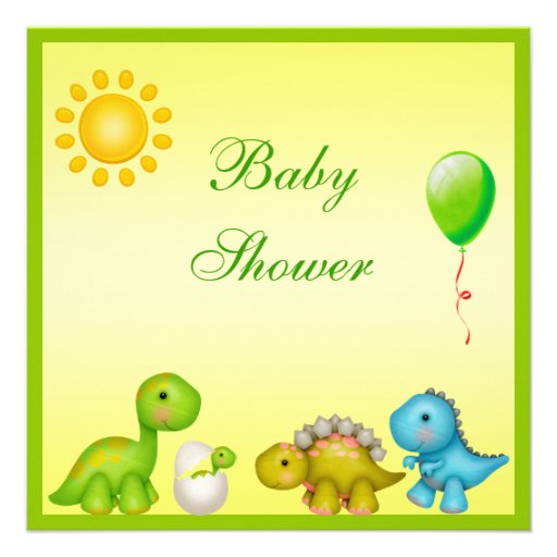 Newly Hatched Baby Dino & Dinosaurs Baby Shower Personalized Invites