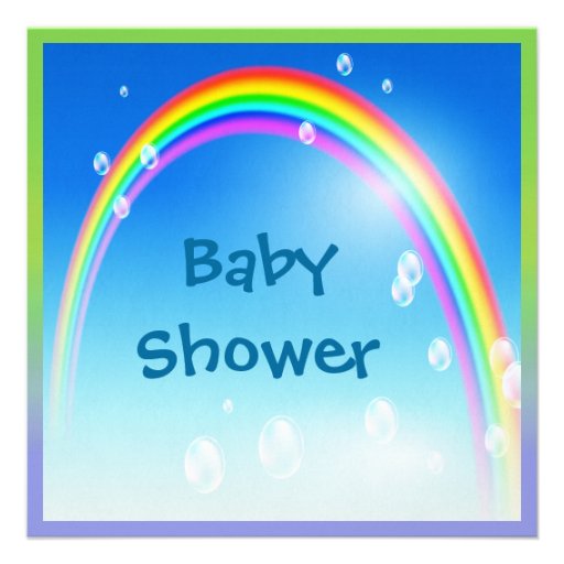 Newly Hatched Dinosaur Rainbow Baby Shower Invitations