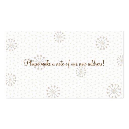 Newly Wed New Home Address Business Card Insert (back side)
