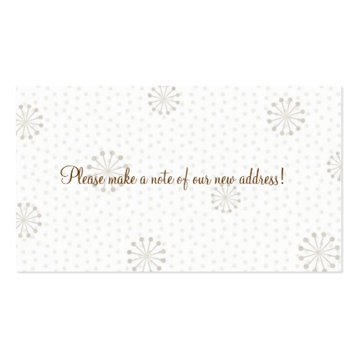 Newly Wed New Home Address Business Card Insert P (back side)