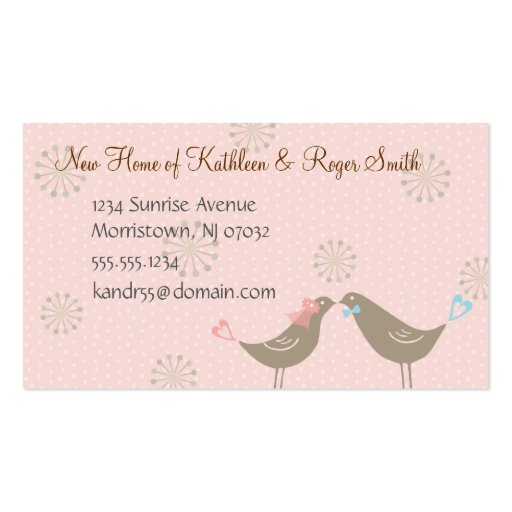 Newly Wed New Home Address Business Card Insert P