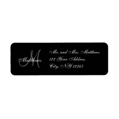 Newly Weds Monogram Return Address Labels