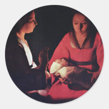 Newlyborn Infant (The Nativity?) Round Sticker