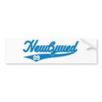 Newlywed '09 (Baseball Script Blue) bumper stickers