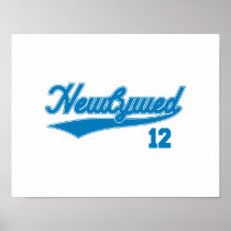 Newlywed 12 (Baseball Script Blue) Print