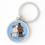 Newlywed Dogs Personalized Keychain