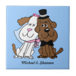 Newlywed Dogs Personalized Tile