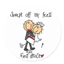 Newlywed First Dance Tshirts and Gifts stickers by stick_figures Newlywed First Dance Tshirts and Gifts stickers