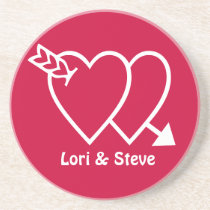Newlywed hearts coasters