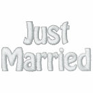 basic_zip_fleece_hoody_light - Embroidered Just Married Shirt. Front says "Just Married" Back bottom says "Newlywed" Visit our growing gallery for more styles and themes to enhance your wedding.