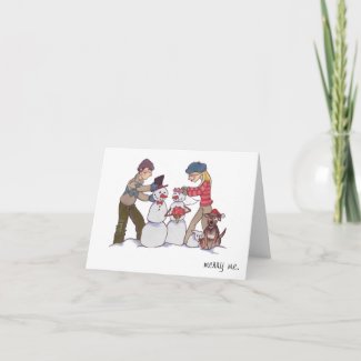 Newlywed Snowmen "Merry Me" Greeting Card