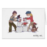 Newlywed Snowmen "Merry Me" Greeting Card