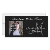 Newlyweds First Christmas Monogram Photo Card photo cards
