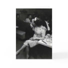 postcard - This is a great magnet with an old photograph of a newlywed couple at a restaurant kissing. She is wearing her garter belt.