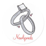 Newlyweds Round Stickers