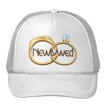 Newlyweds Wedding Rings Trucker Hats