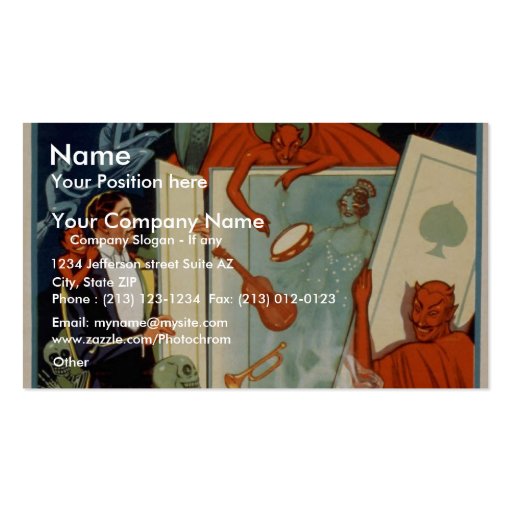 NewMann, 'Spirit Mysteries' Vintage Theater Business Card Template (front side)