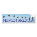 Newport Beach California Palm Trees Bumper sticker bumper stickers