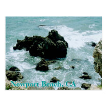 Newport Beach, California rocky coastline postcard