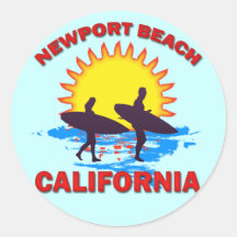 NEWPORT BEACH CALIFORNIA ROUND STICKER
