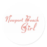 Newport Beach Girl tee shirts Round Sticker