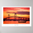 Newport Bridge at Sunset print