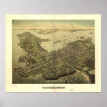 Newport Rhode Island 1878 Antique Panoramic Map posters