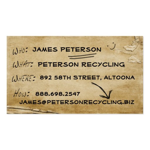 News Biz Recycled Business Card Template (front side)