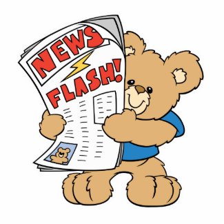 News Flash Teddy Bear Acrylic Cut Outs