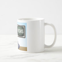News reader cartoon coffee mugs