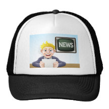 News reader cartoon hats