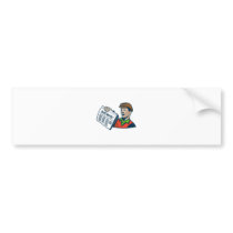 Newsboy Newspaper Delivery Retro Bumper Stickers