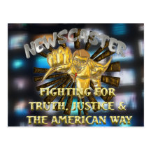 Newscaster Superhero Post Card